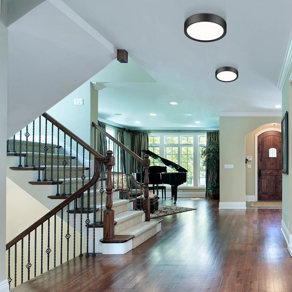 Kawan LED Flush Mount Ceiling Light in living room.