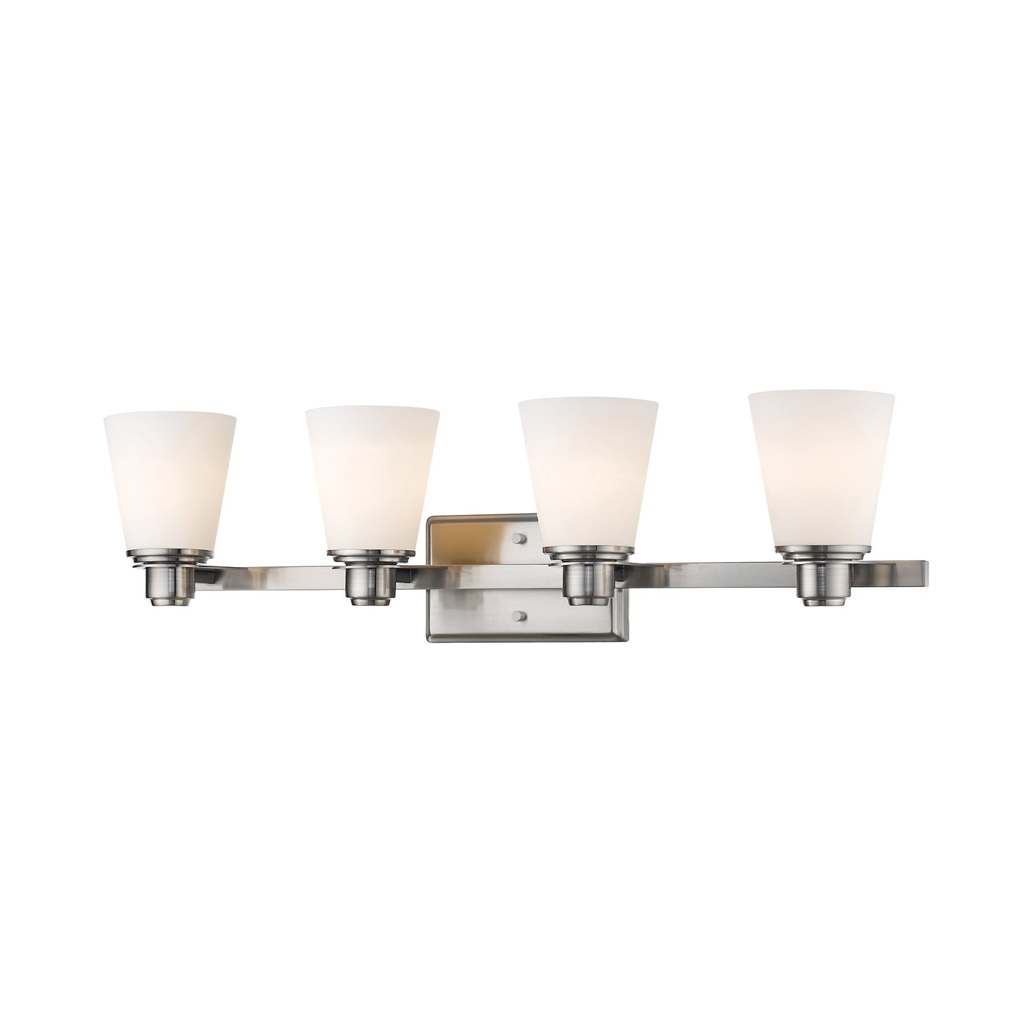 Kayla Bath Vanity Light in Brushed Nickel (4-Light).