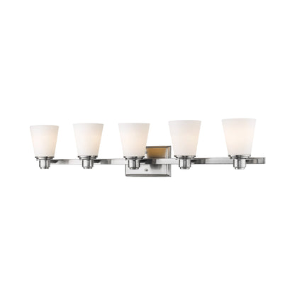 Kayla Bath Vanity Light in Brushed Nickel (5-Light).