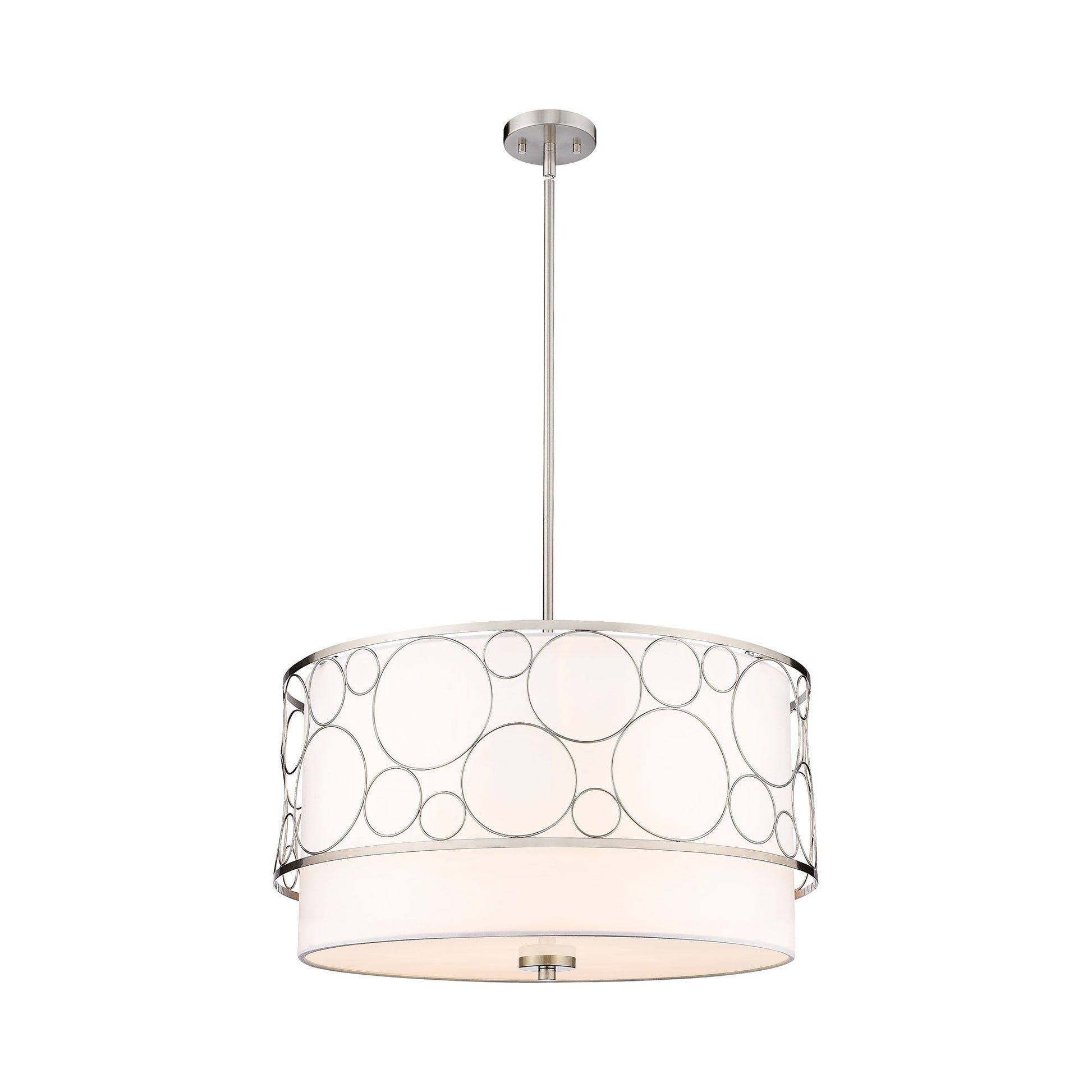 Kendall Chandelier in Brushed Nickel.