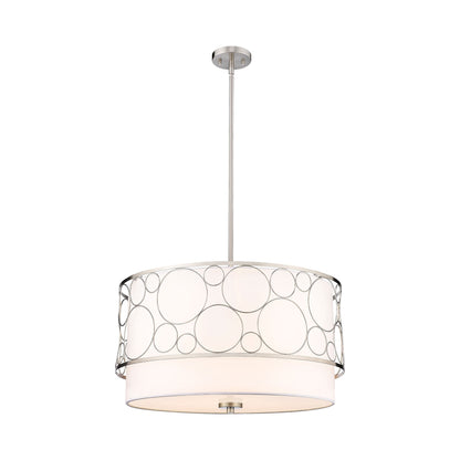 Kendall Chandelier in Brushed Nickel.