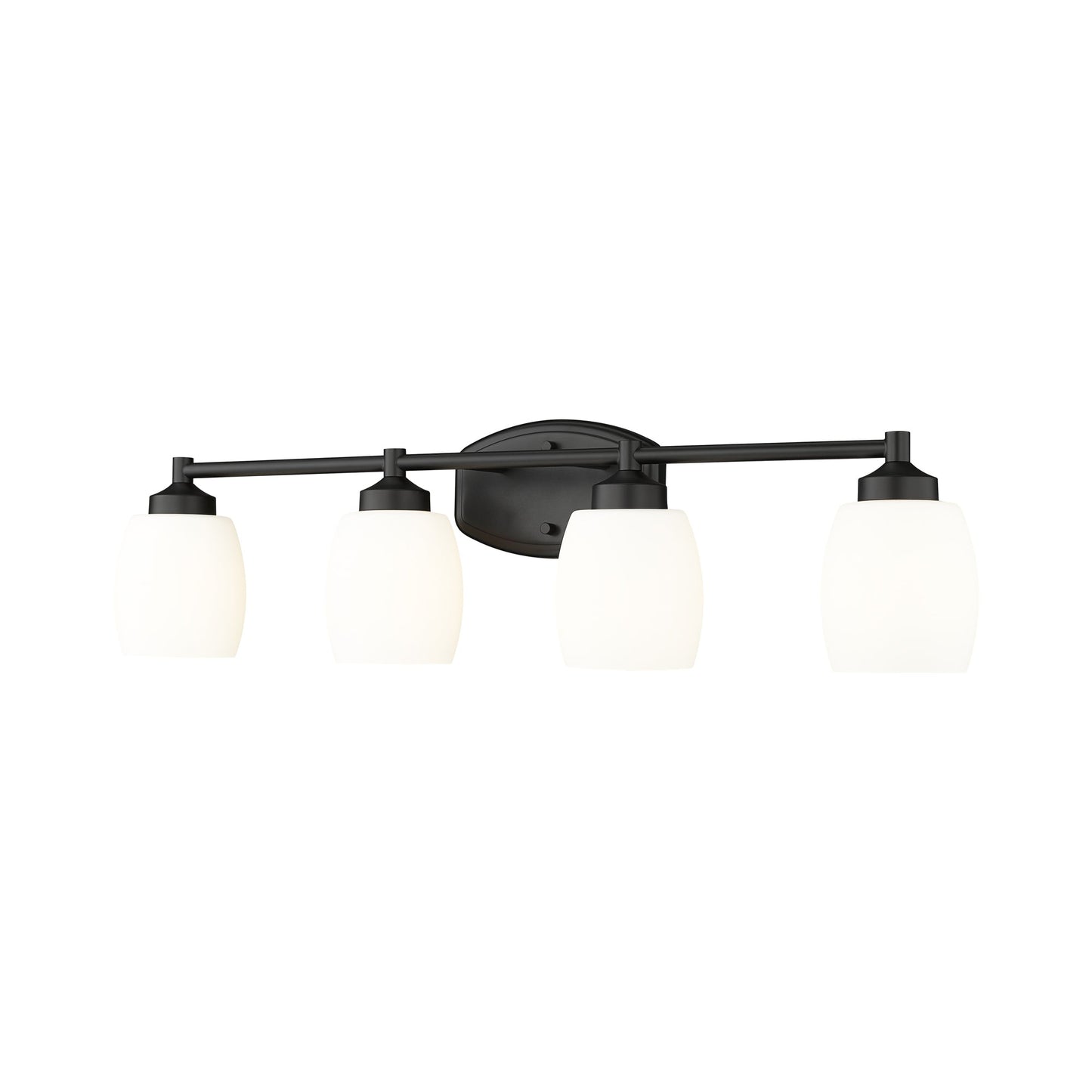 Kendrick Bath Vanity Light in Matte Black (4-Light).