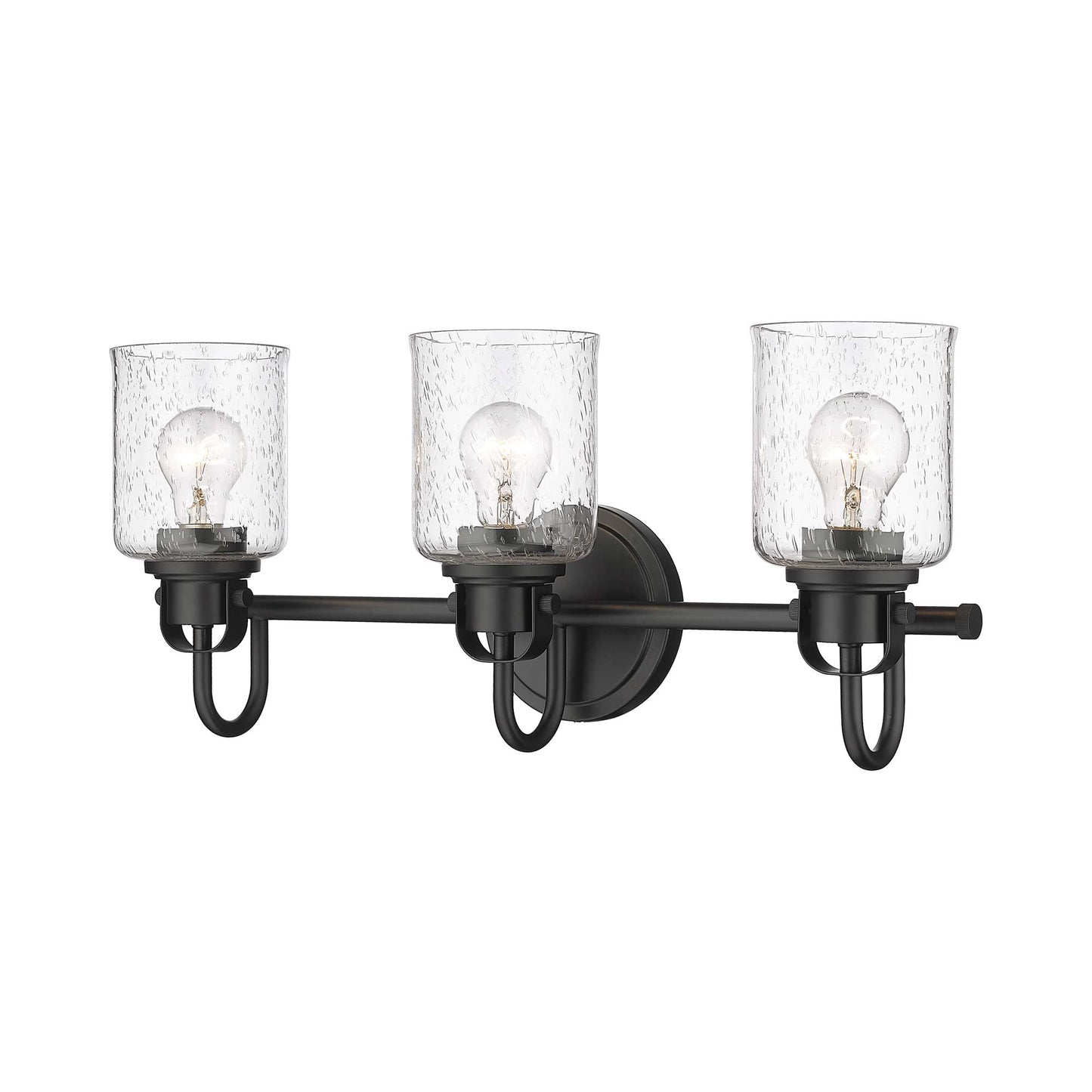 Kinsley Bath Vanity Light in Matte Black (3-Light).