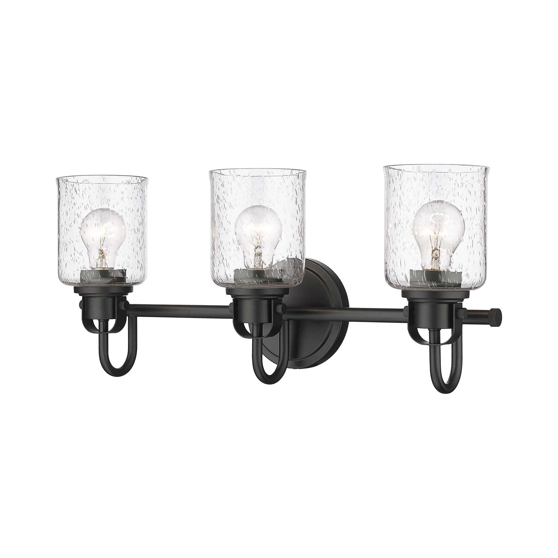 Kinsley Bath Vanity Light in Matte Black (3-Light).