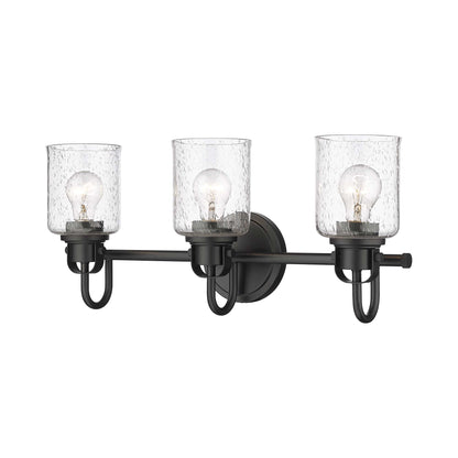 Kinsley Bath Vanity Light in Matte Black (3-Light).