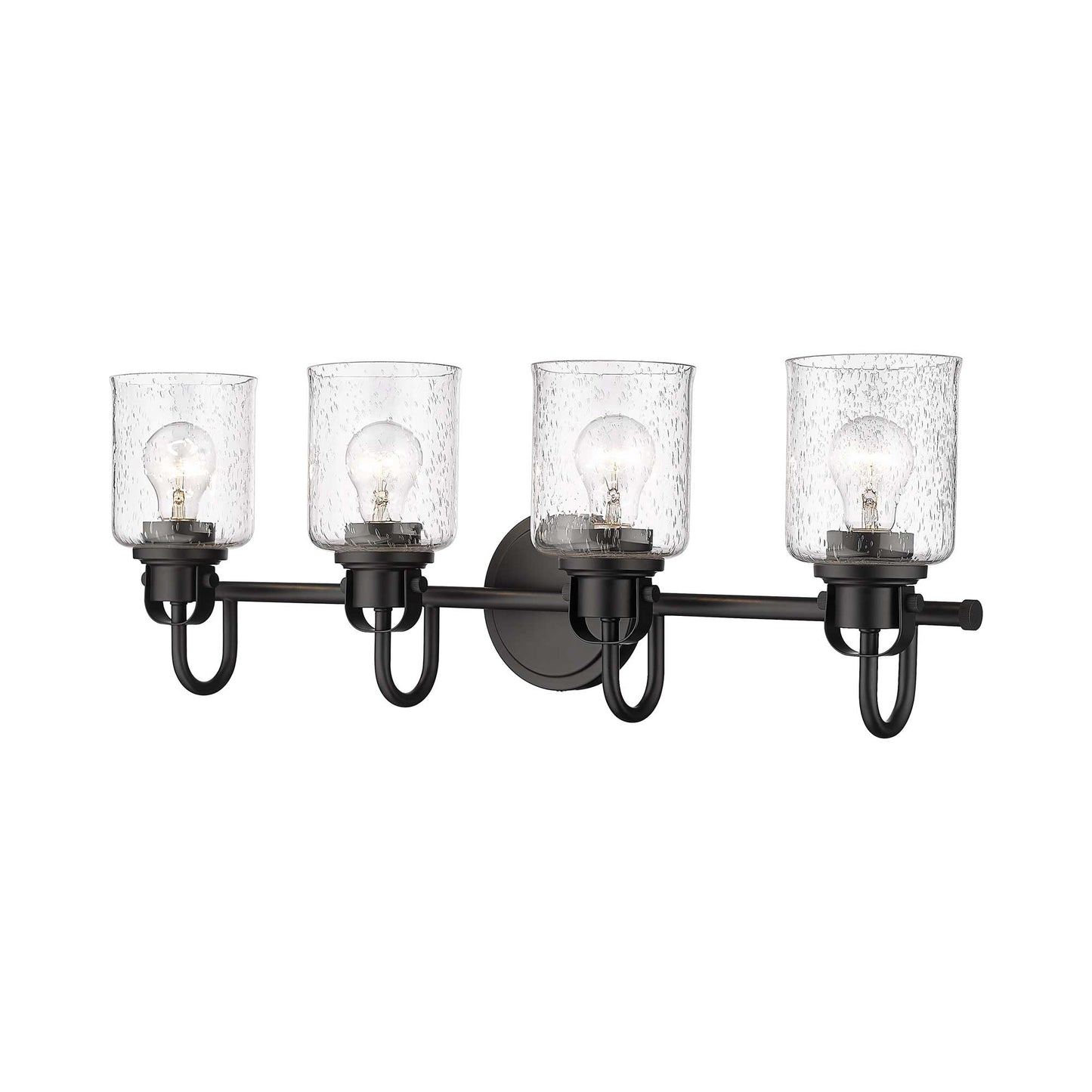 Kinsley Bath Vanity Light in Matte Black (4-Light).