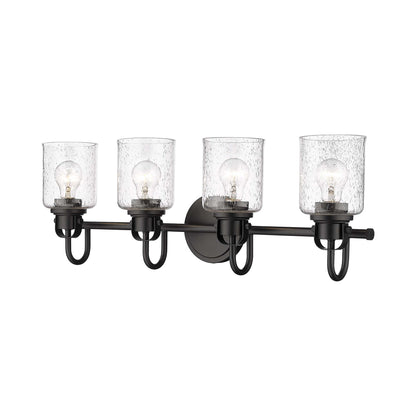 Kinsley Bath Vanity Light in Matte Black (4-Light).