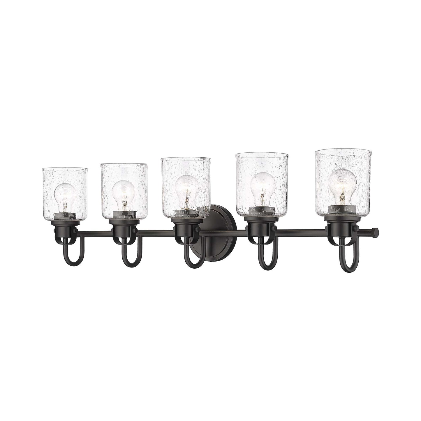 Kinsley Bath Vanity Light in Matte Black (5-Light).