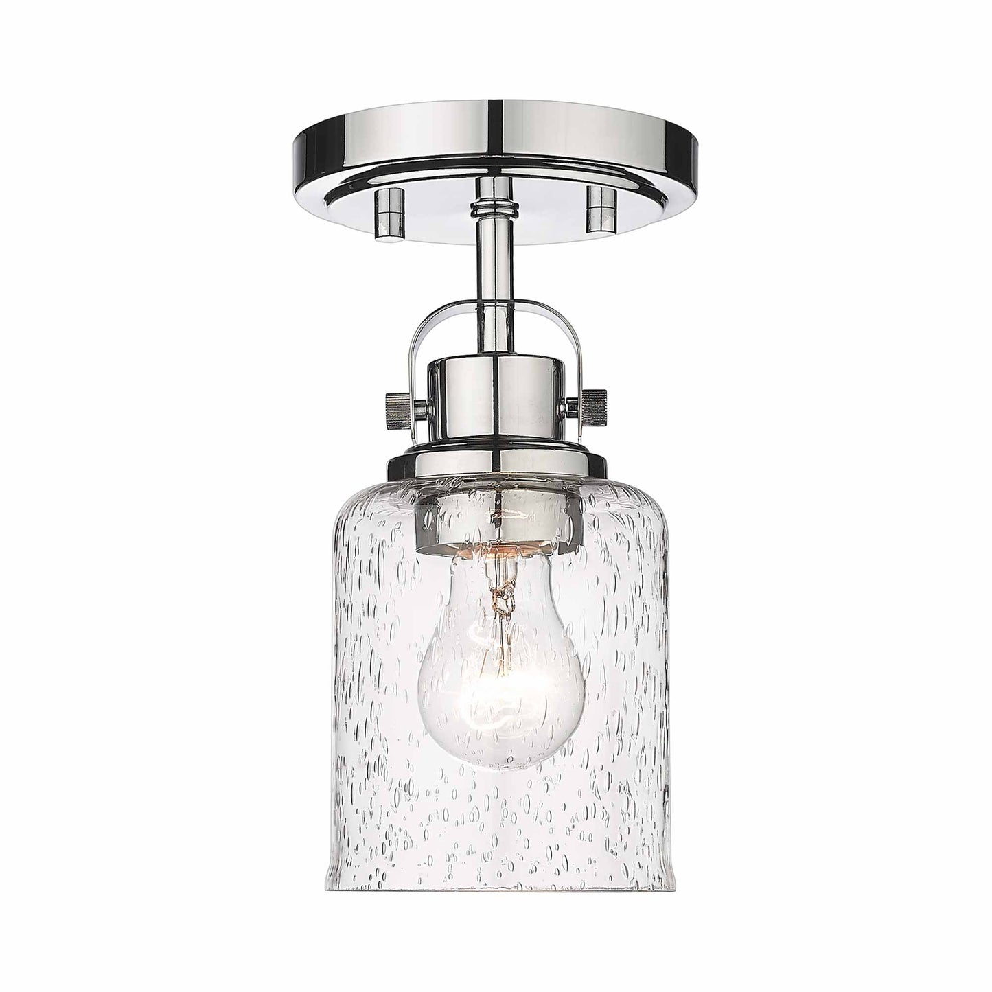 Kinsley Flush Mount Ceiling Light in Chrome.