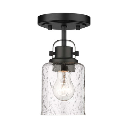 Kinsley Flush Mount Ceiling Light in Matte Black.