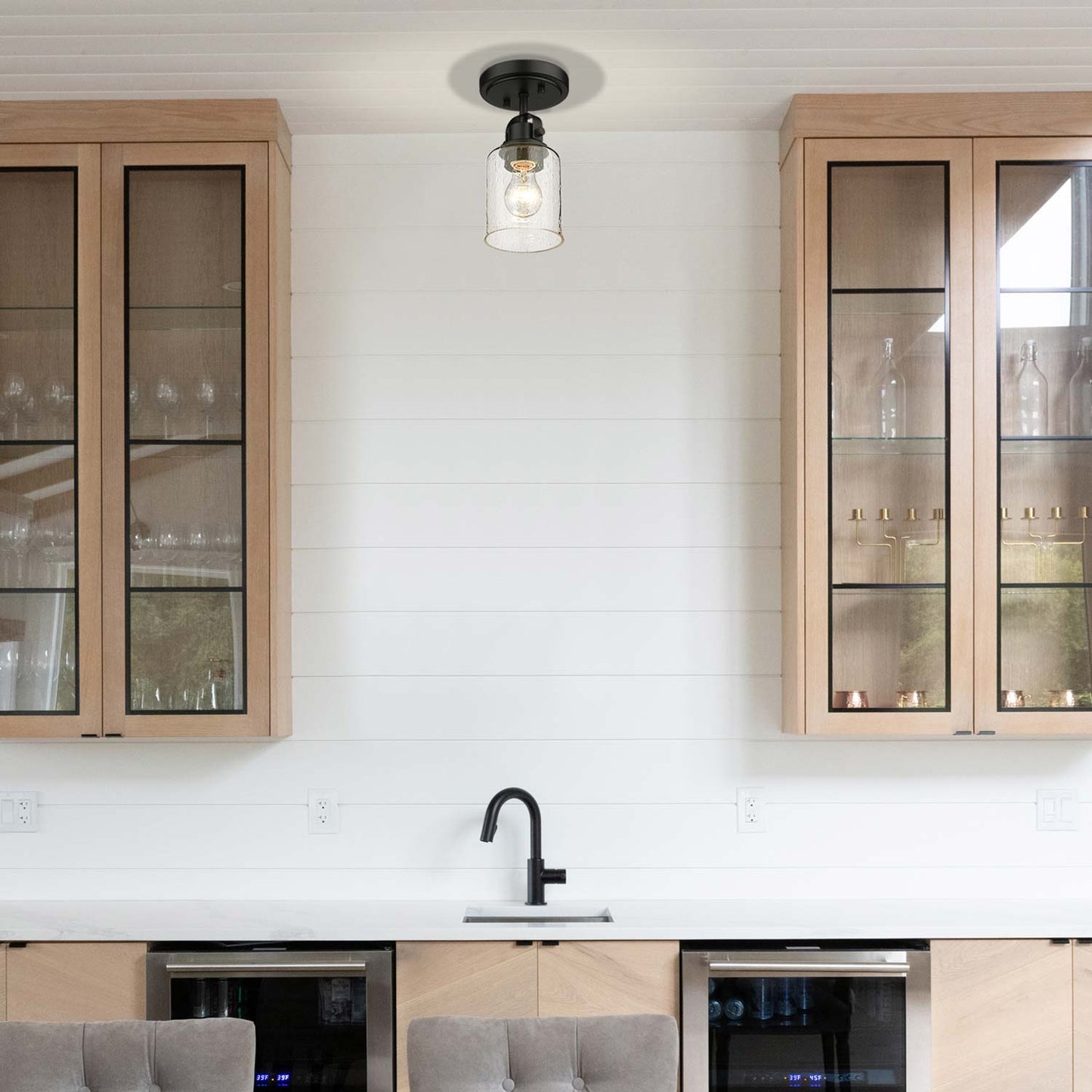 Kinsley Flush Mount Ceiling Light in kitchen.