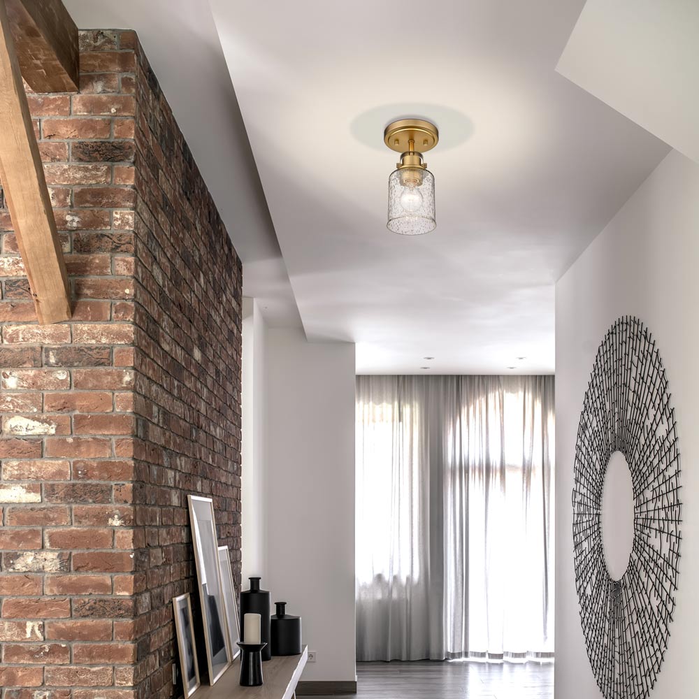 Kinsley Flush Mount Ceiling Light in living room.