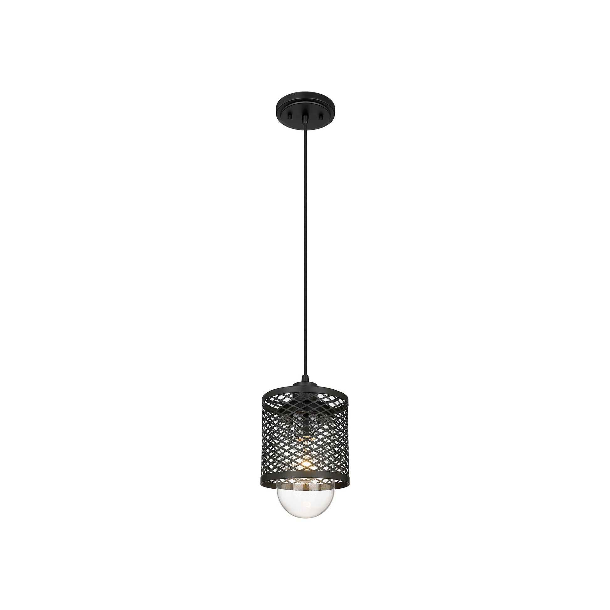 Kipton Pendant Light in Matte Black (6-Inch).