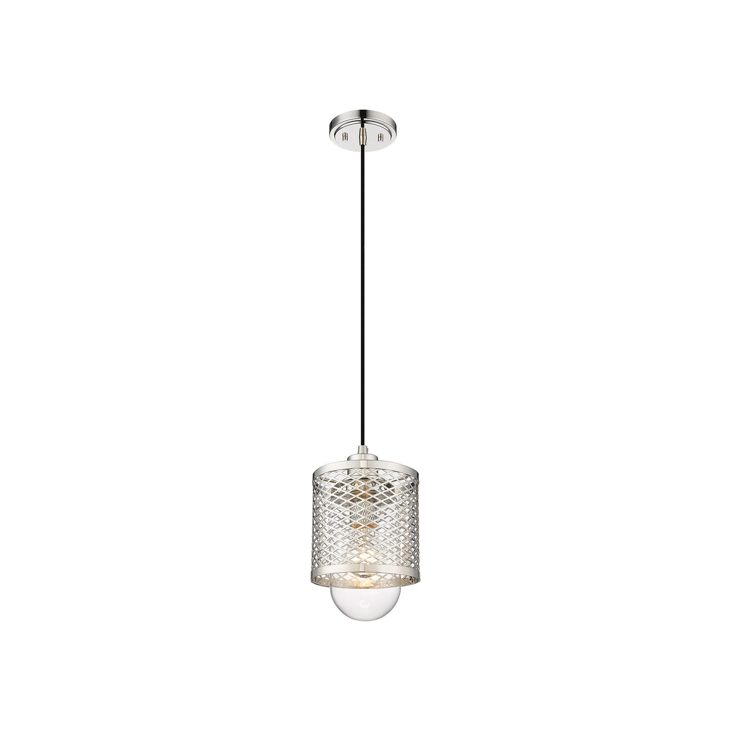 Kipton Pendant Light in Polished Nickel (6-Inch).