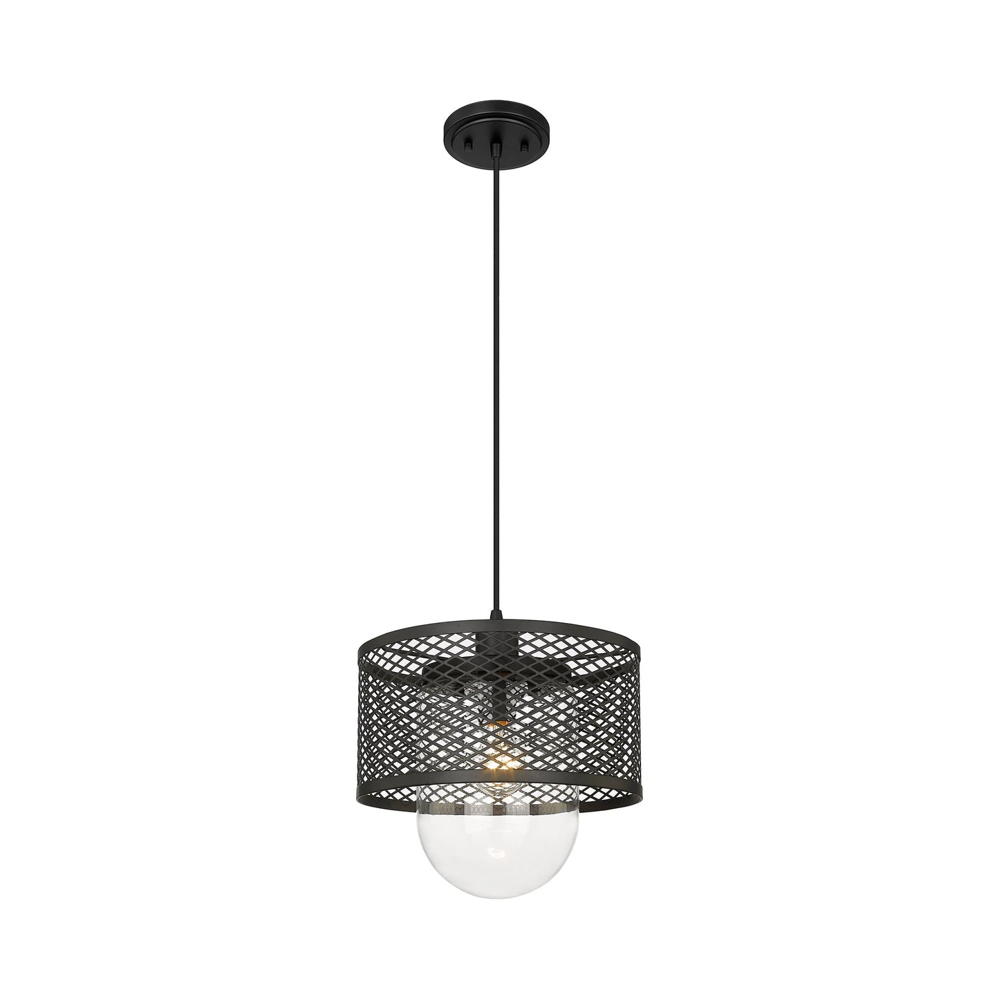 Kipton Pendant Light in Matte Black (11-Inch).