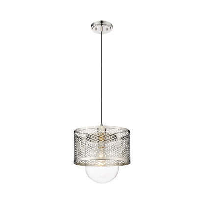 Kipton Pendant Light in Polished Nickel (11-Inch).