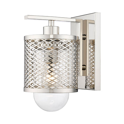 Kipton Wall Light in Polished Nickel.