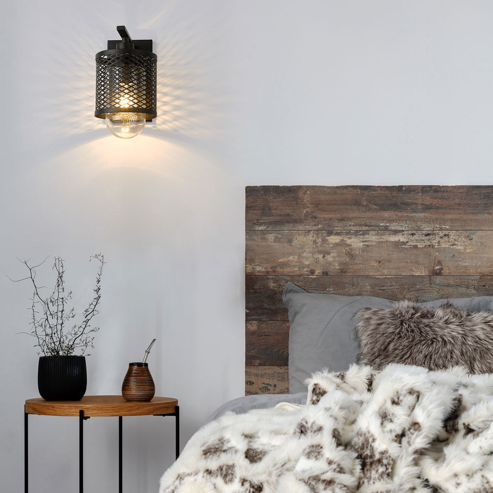 Kipton Wall Light in bedroom.