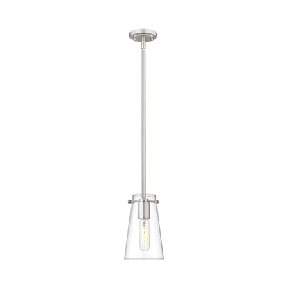 Kira Single Pendant Light in Brushed Nickel (8-Inch).