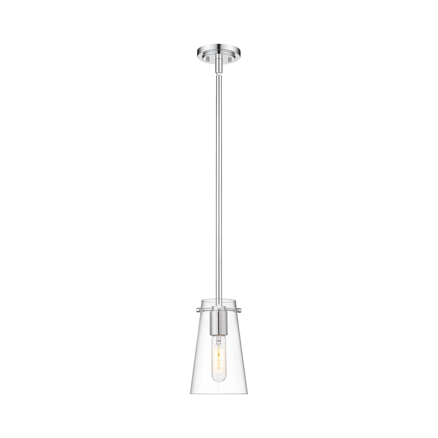 Kira Single Pendant Light in Chrome (8-Inch).