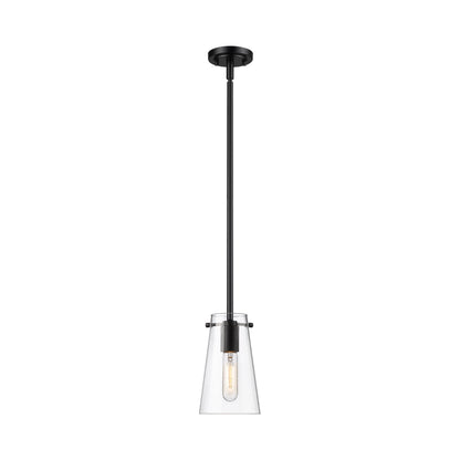 Kira Single Pendant Light in Matte Black (8-Inch).