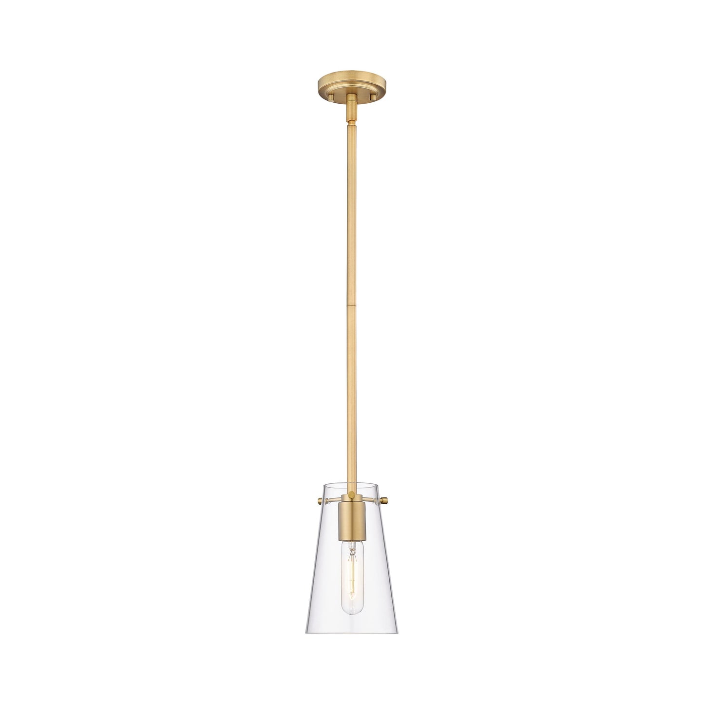 Kira Single Pendant Light in Modern Gold (8-Inch).