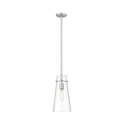 Kira Single Pendant Light in Brushed Nickel (13-Inch).