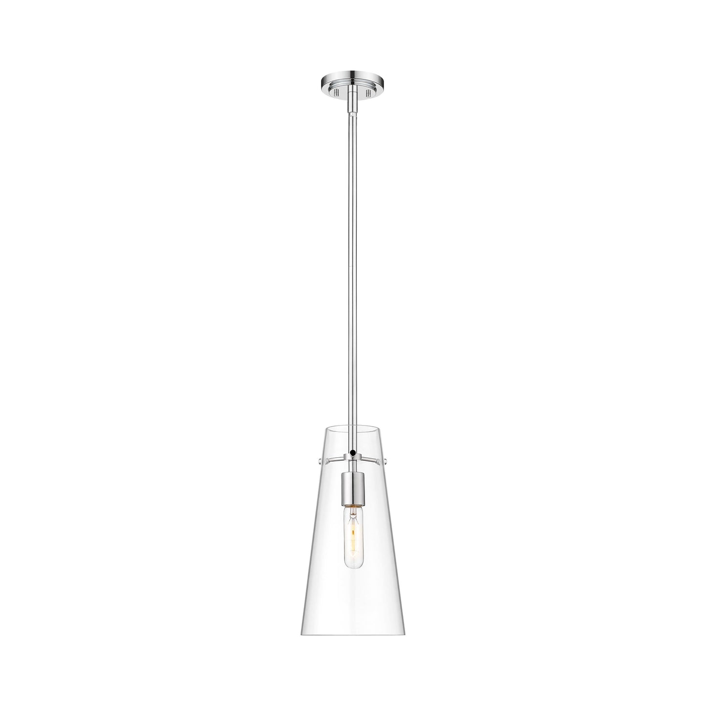 Kira Single Pendant Light in Chrome (13-Inch).