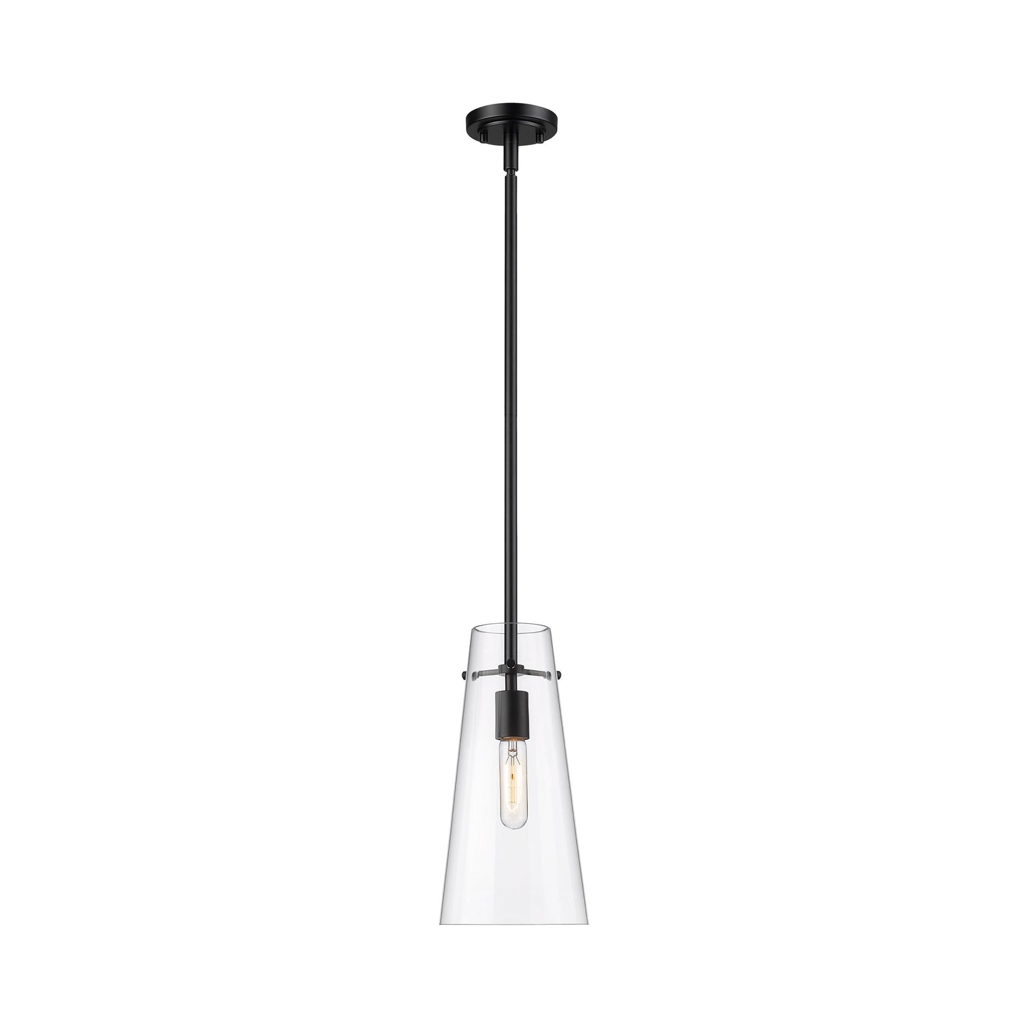 Kira Single Pendant Light in Matte Black (13-Inch).