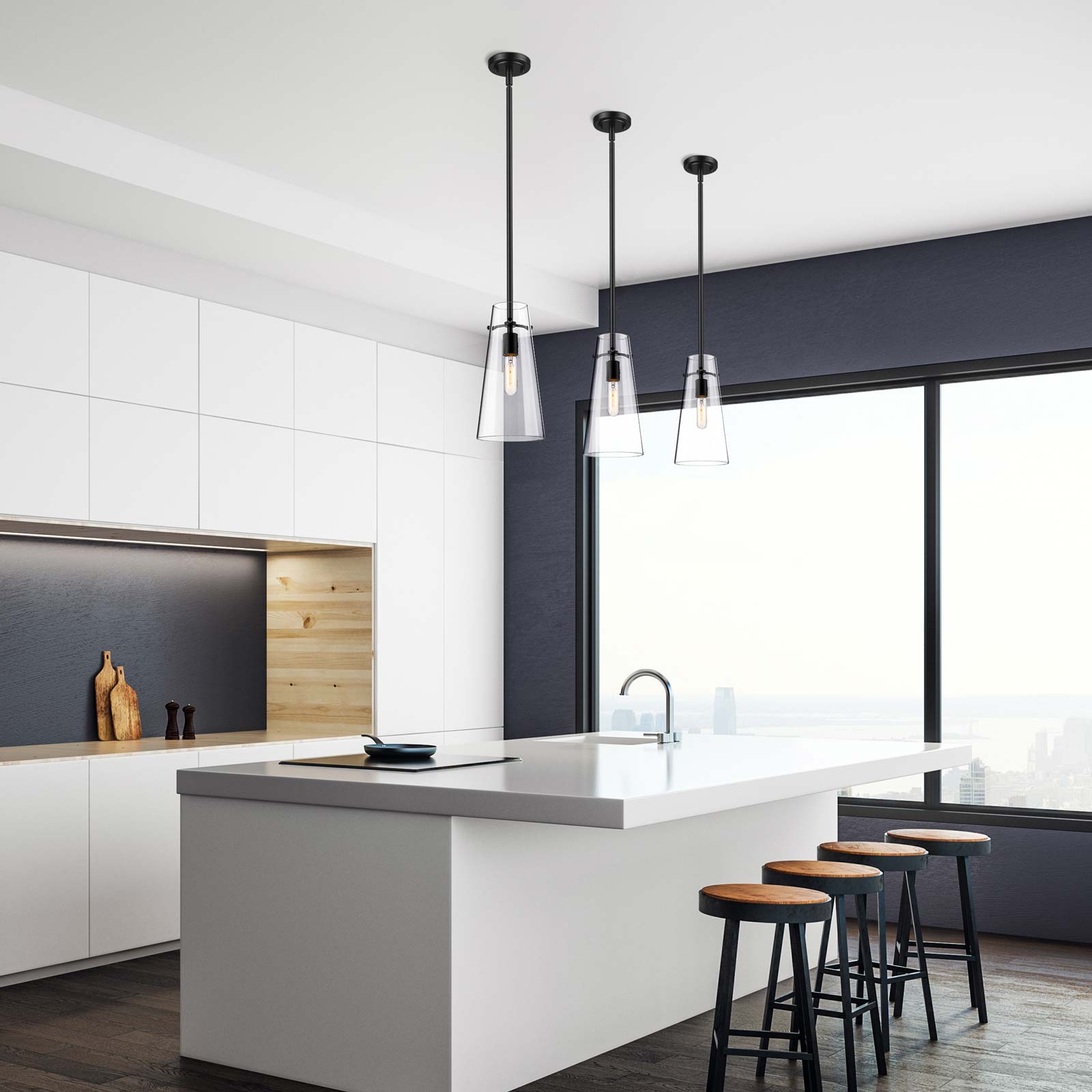 Kira Single Pendant Light in kitchen.