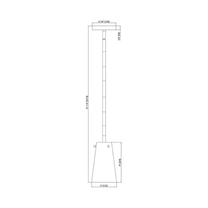 Kira Single Pendant Light - line drawing.