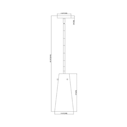 Kira Single Pendant Light - line drawing.