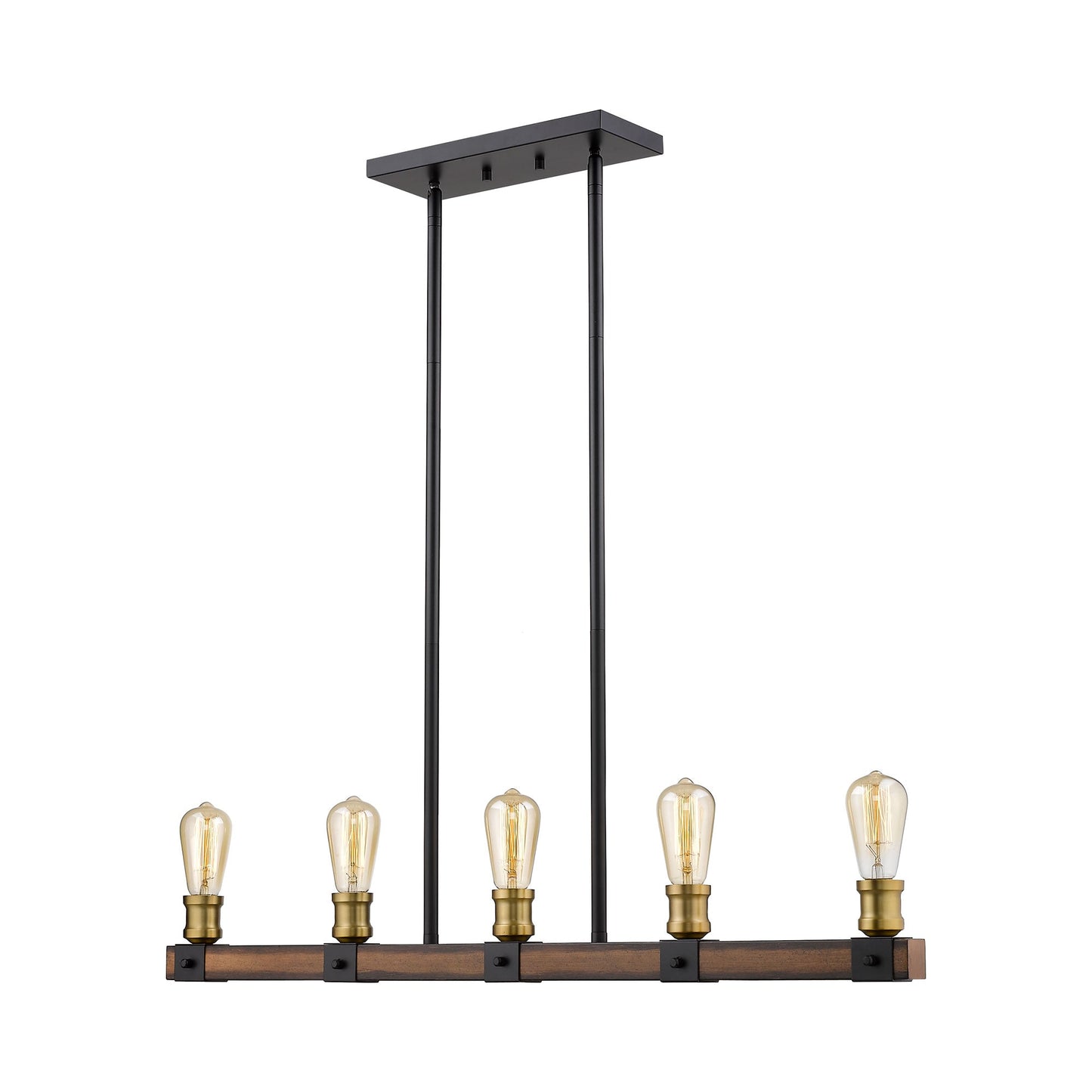 Kirkland 472 Linear Chandelier in Rustic Mahogany (5-Light).