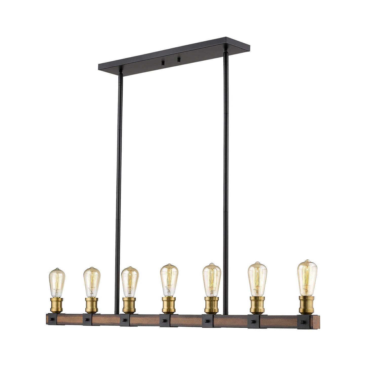 Kirkland 472 Linear Chandelier in Rustic Mahogany (7-Light).