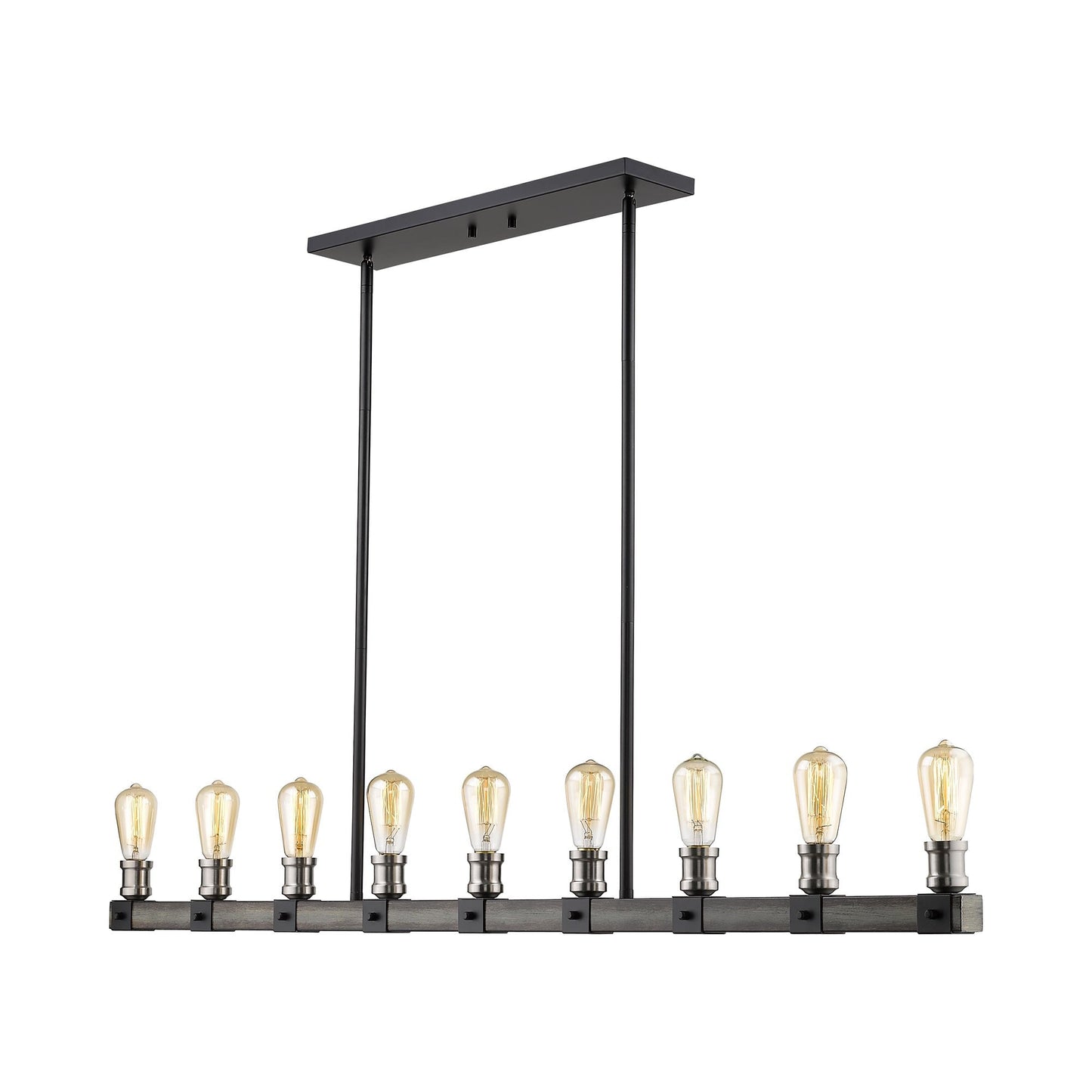 Kirkland 472 Linear Chandelier in Ashen Barnboard (9-Light).