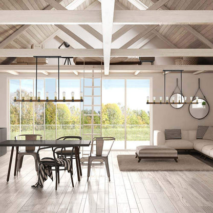 Kirkland 472 Linear Chandelier in living room.