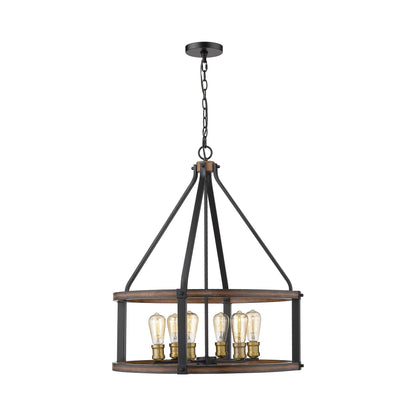 Kirkland Chandelier in Rustic Mahogany.