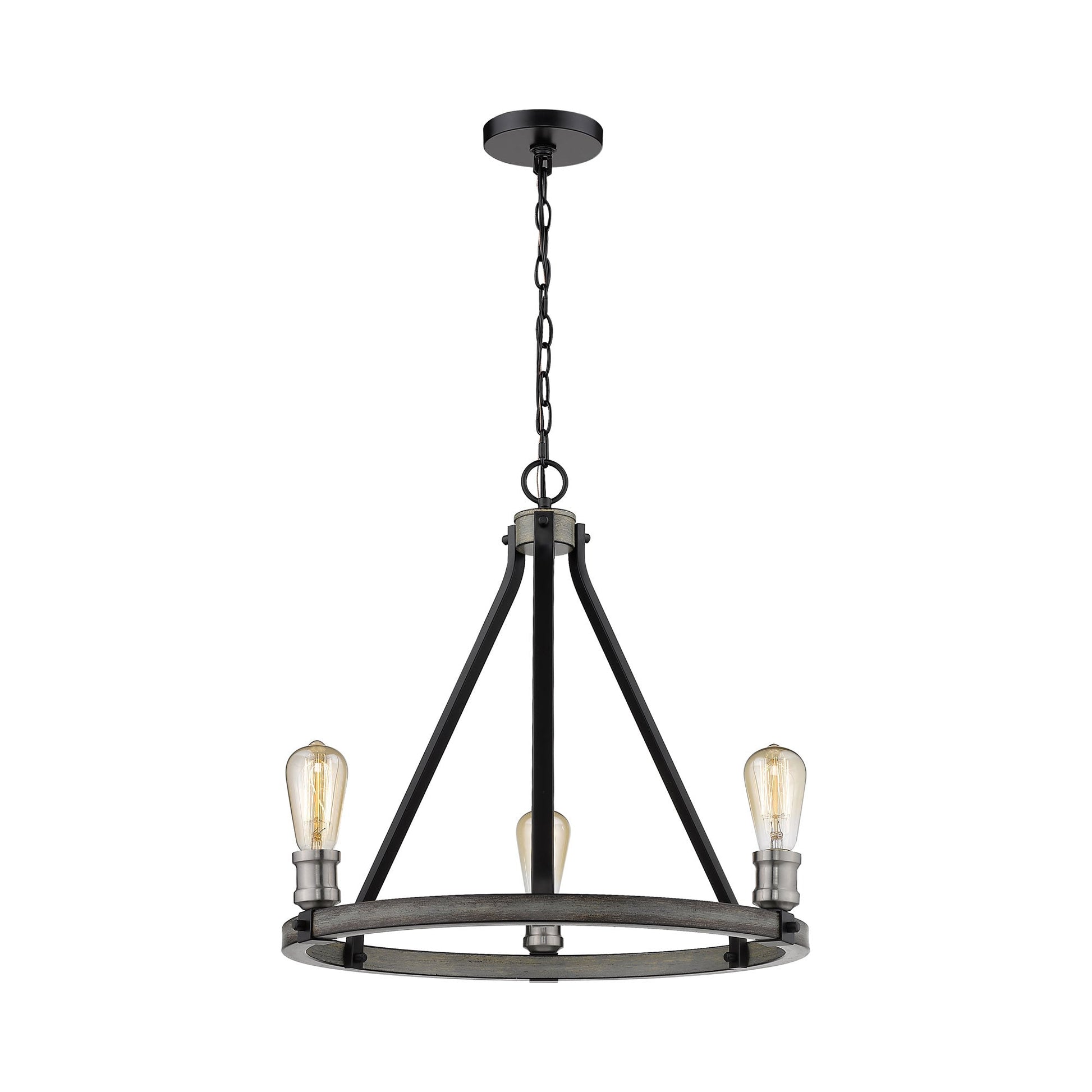Kirkland Multi Light Chandelier in Ashen Barnboard (3-Light).