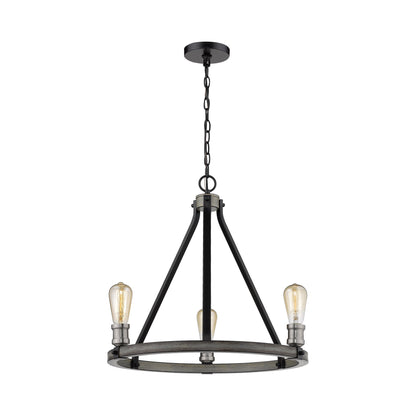 Kirkland Multi Light Chandelier in Ashen Barnboard (3-Light).