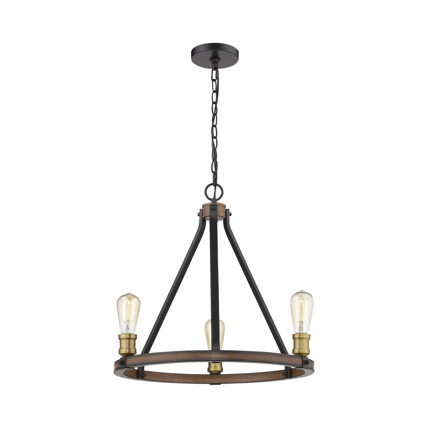 Kirkland Multi Light Chandelier in Rustic Mahogany (3-Light).