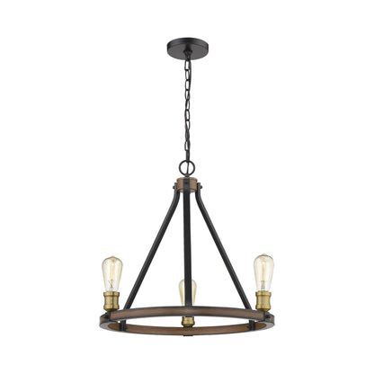 Kirkland Multi Light Chandelier in Rustic Mahogany (3-Light).