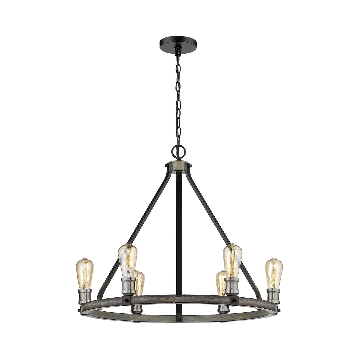 Kirkland Multi Light Chandelier in Ashen Barnboard (6-Light).