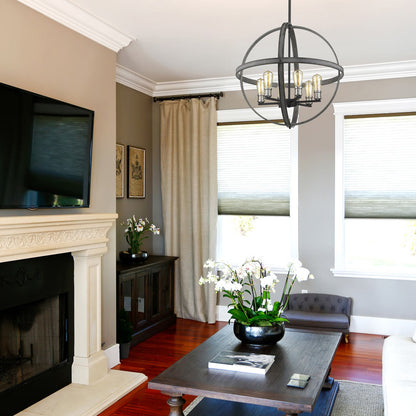 Kirkland Orb Chandelier in living room.