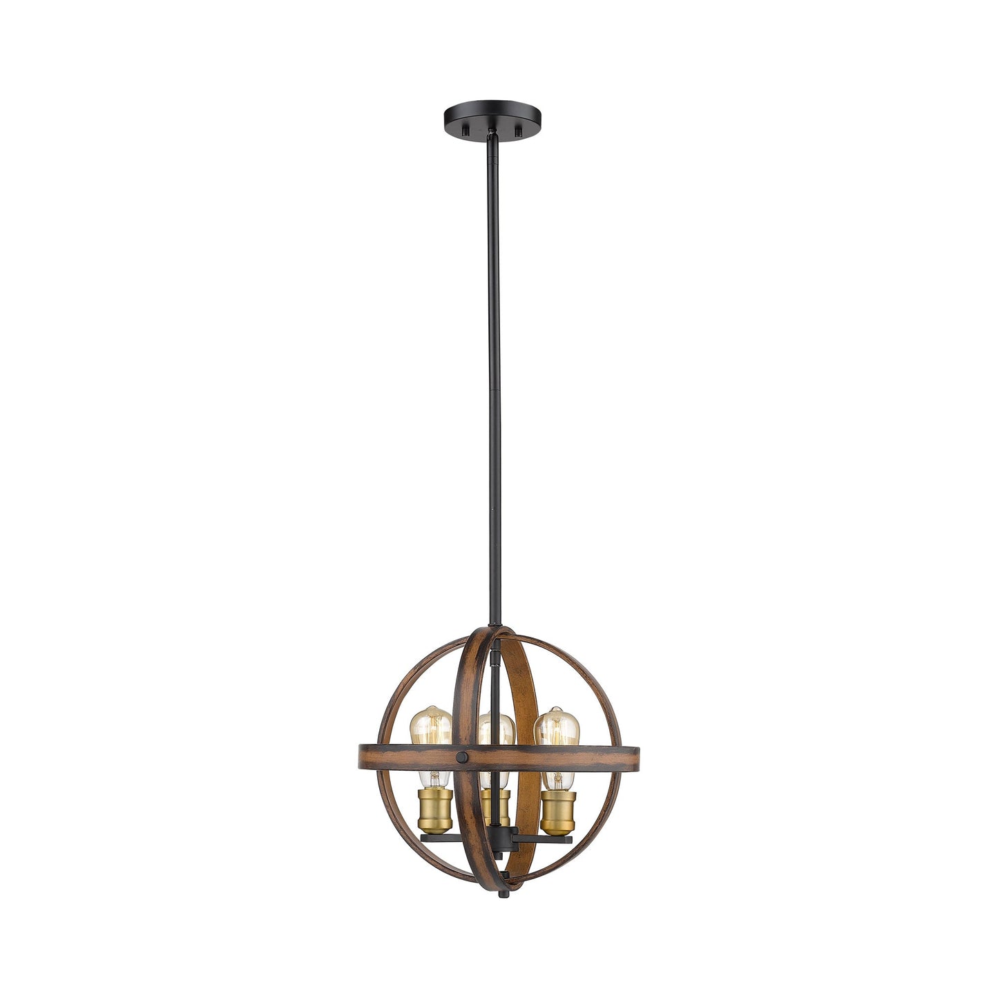 Kirkland Orb Pendant Light in Rustic Mahogany.