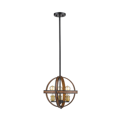 Kirkland Orb Pendant Light in Rustic Mahogany.