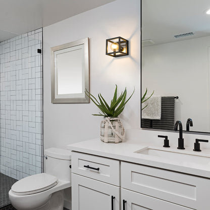 Kube Bath Wall Light in bathroom.