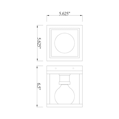Kube Bath Wall Light - line drawing.