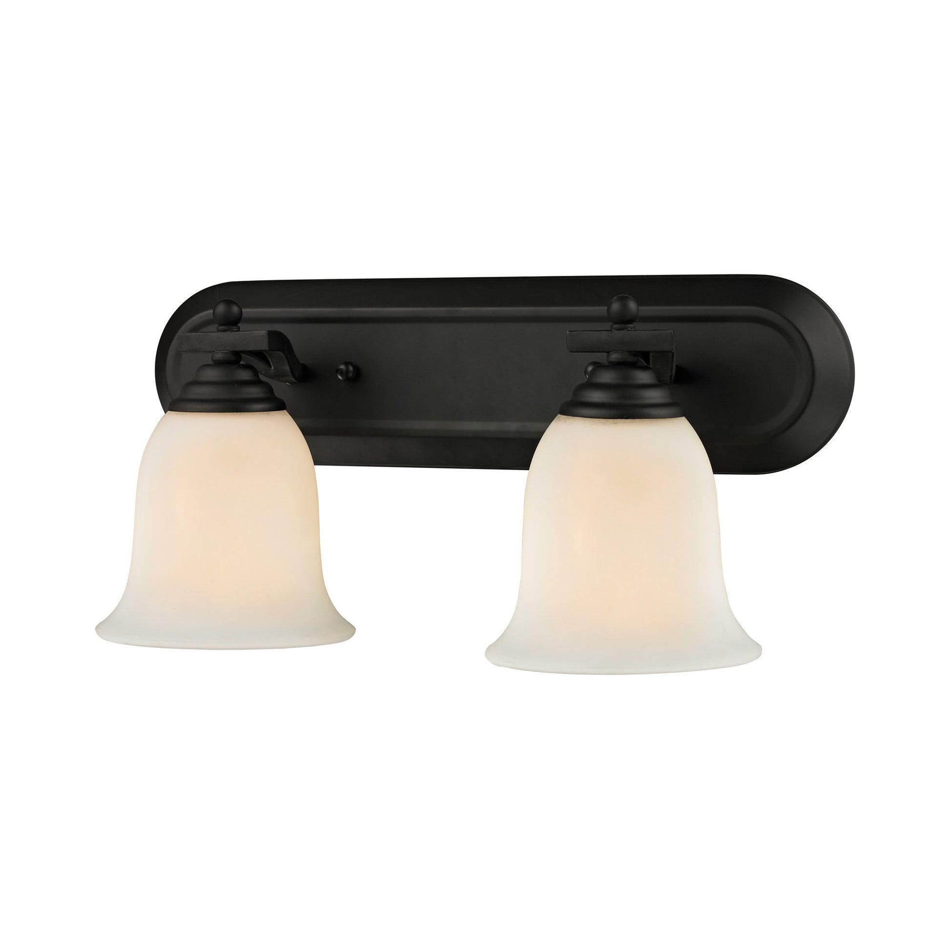 Lagoon Bath Vanity Light in Matte Black (2-Light).