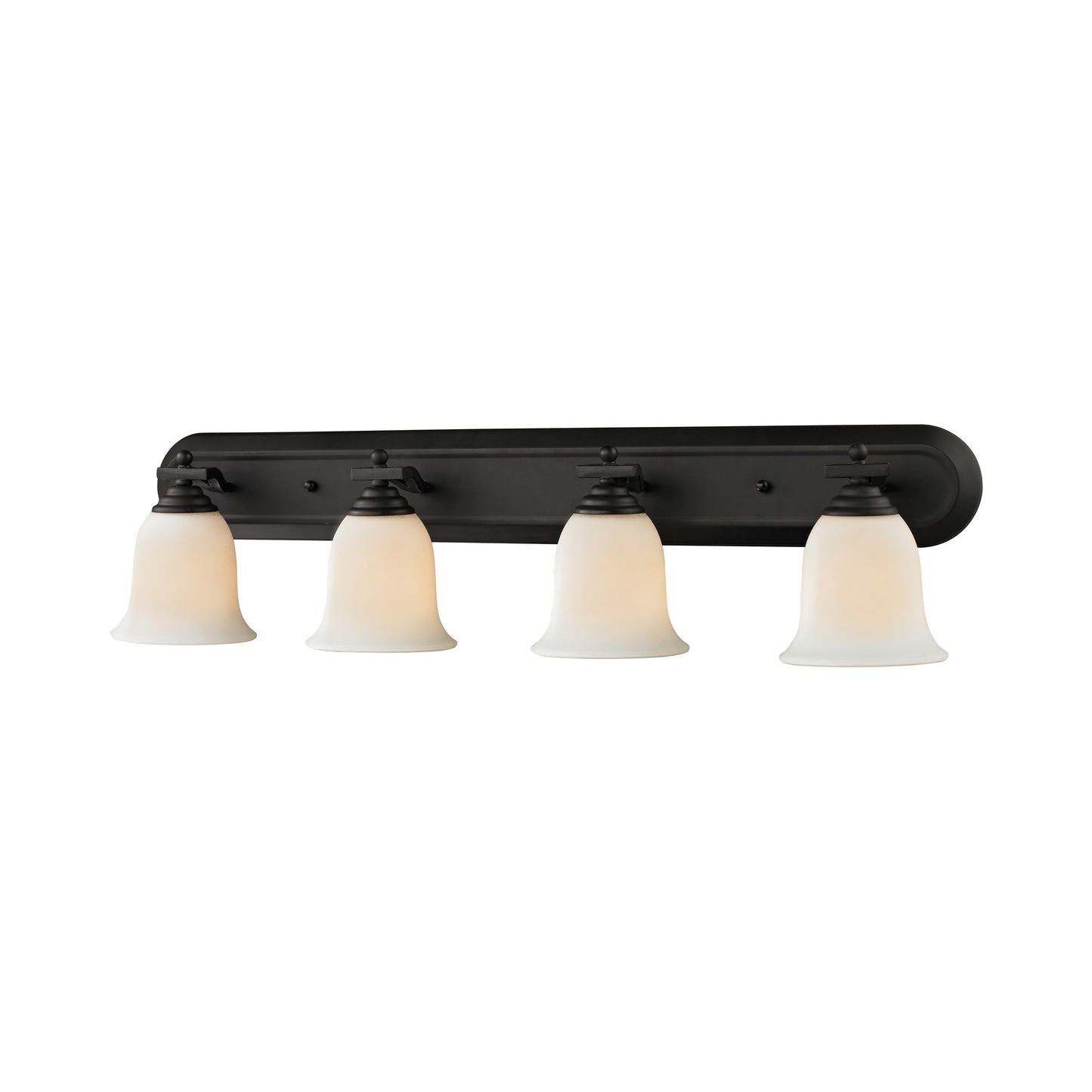 Lagoon Bath Vanity Light in Matte Black (4-Light).