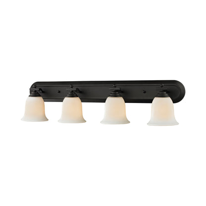 Lagoon Bath Vanity Light in Matte Black (4-Light).